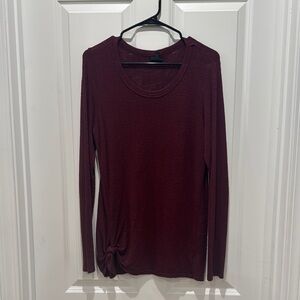 Bobeau Red Long Sleeve Fitted T-Shirt